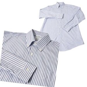 Brooks Brothers Regent Oxford Button NON IRON 16 Dress Shirt SUPIMA Blue Striped